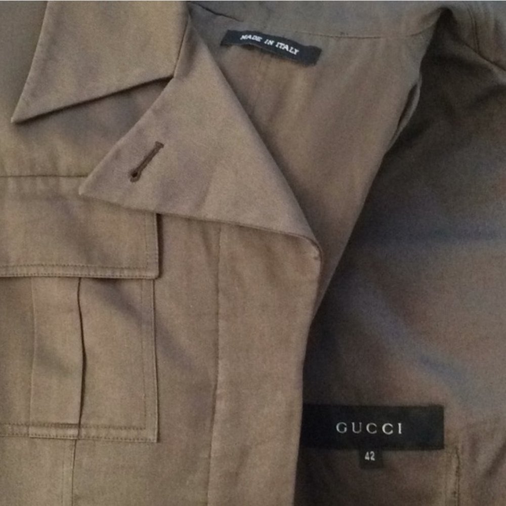 GUCCI Olive green cotton/silk blend jacket